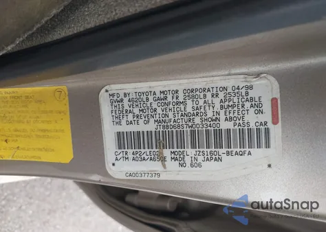 1998 Lexus Gs 300 z USA, uszkodzony, nr VIN JT8BD68S7W0033400